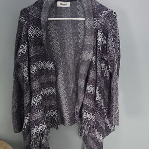 Hippie Black and White Women's Poncho